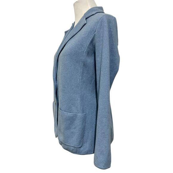 LRL Ralph Lauren Womens Knit Sweater Blazer Jacket Crest Buttons Blue Size L - Picture 4 of 7